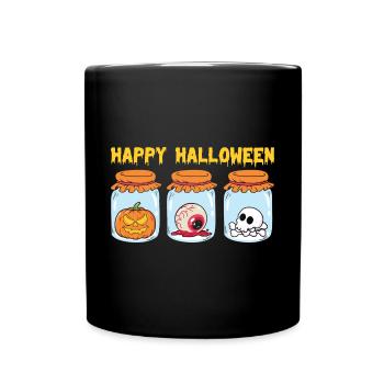 Halloween Pumpkin Skeleton - Full Colour Mug - black - Front