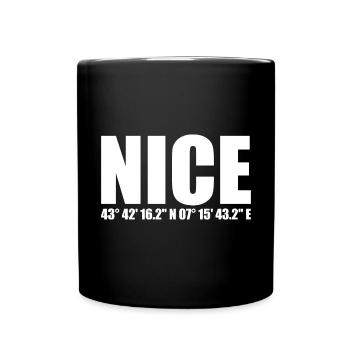 Nice Koordinaten - Tasse einfarbig - Schwarz - Vorne