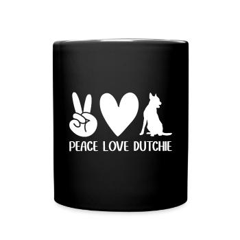 Holländischer Schäferhund Dutch Shepherd - Tasse einfarbig - Schwarz - Vorne