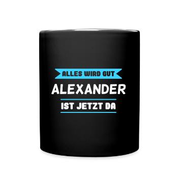 Alexander Name Design für stolze Alexander - Tasse einfarbig - Schwarz - Vorne
