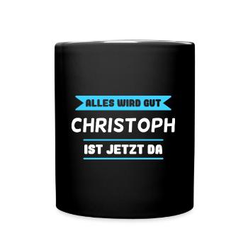 Christoph Name Design für stolze Christophs - Tasse einfarbig - Schwarz - Vorne