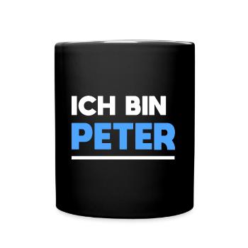 Peter Name Spruch für stolze Peters - Tasse einfarbig - Schwarz - Vorne