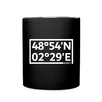 Bondy Koordinaten - Tasse einfarbig - Schwarz - Vorne