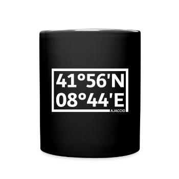 Ajaccio coordinates - Full Colour Mug - black - Front