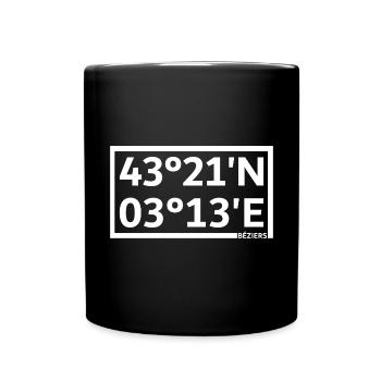 Béziers coordinates - Full Colour Mug - black - Front