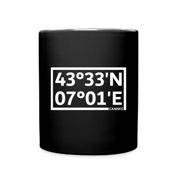 Cannes coordinates - Full Colour Mug - black - Front
