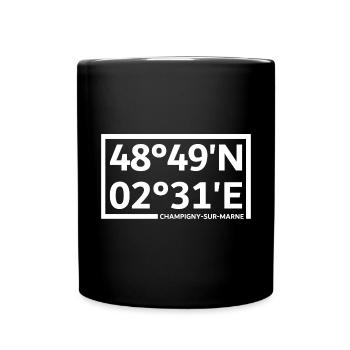 Coordonnées de Champigny-sur-Marne - Mug uni - noir - Devant