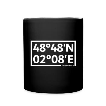 Versailles Koordinaten - Tasse einfarbig - Schwarz - Vorne