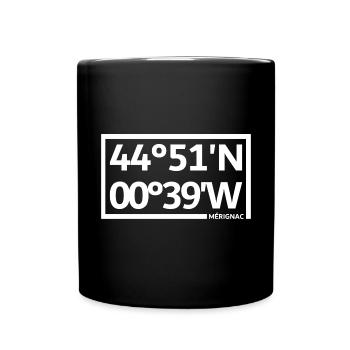 Mérignac Koordinaten - Tasse einfarbig - Schwarz - Vorne