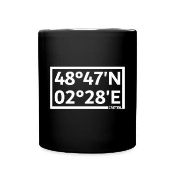 Créteil coordinates - Full Colour Mug - black - Front