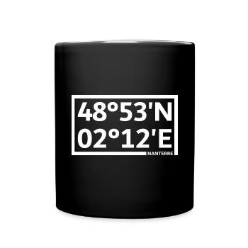 Nanterre Koordinaten - Tasse einfarbig - Schwarz - Vorne
