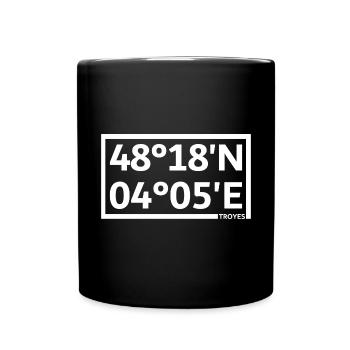 Troyes Koordinaten - Tasse einfarbig - Schwarz - Vorne