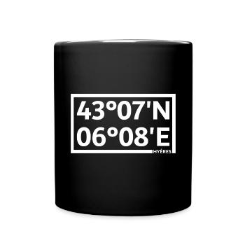 Hyères Koordinaten - Tasse einfarbig - Schwarz - Vorne