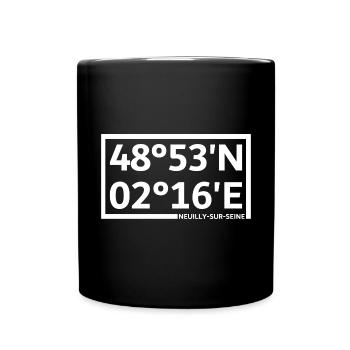 Neuilly-sur-Seine coordinates - Full Colour Mug - black - Front