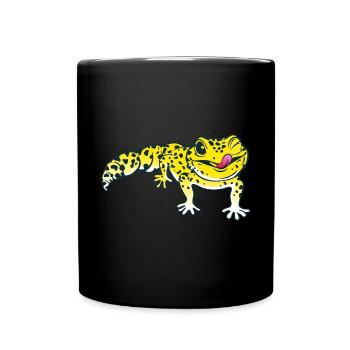 Leopardgecko Eidechse Reptilien Herpetologe - Tasse einfarbig - Schwarz - Vorne