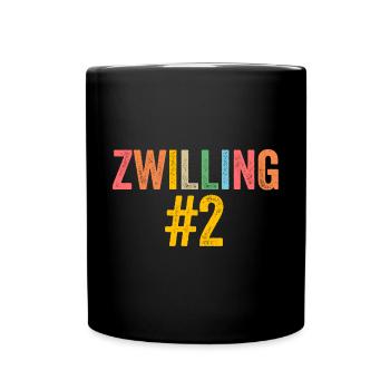 Zwillingsgeschwister Zwilling Zwillinge - Tasse einfarbig - Schwarz - Vorne