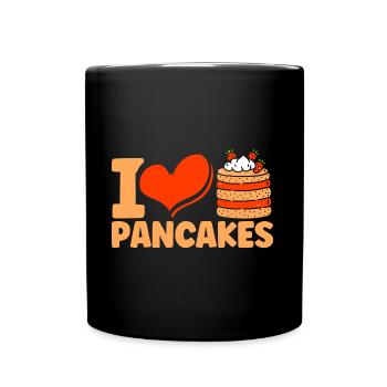 Pancakes Lovers Breakfast Pancakes Fluffi - Full Colour Mug - black - Front