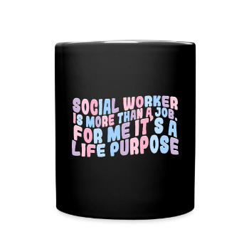 Travail social - Mug uni - noir - Devant
