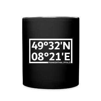 Frankenthal (Pfalz) Koordinaten - Tasse einfarbig - Schwarz - Vorne