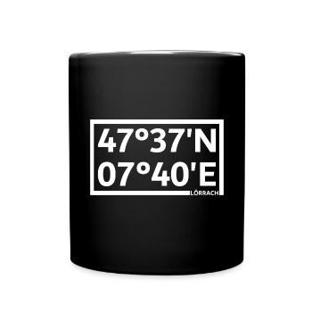 Coordonnées de Lörrach - Mug uni - noir - Devant