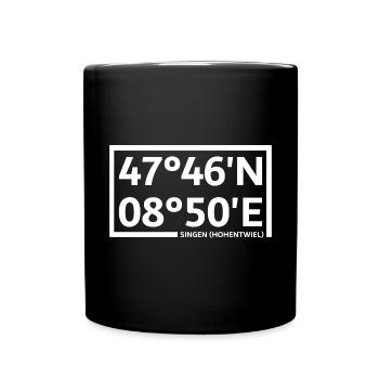 Singen (Hohentwiel) Koordinaten - Tasse einfarbig - Schwarz - Vorne
