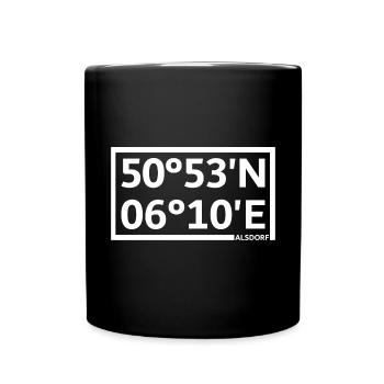 Coordonnées d’Alsdorf - Mug uni - noir - Devant