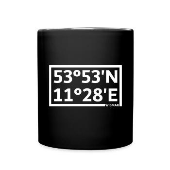 Wismar coordinates - Full Colour Mug - black - Front