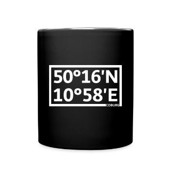 Coburg Koordinaten - Tasse einfarbig - Schwarz - Vorne