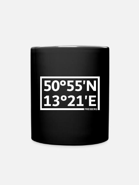 Freiberg Koordinaten - Tasse einfarbig - Schwarz