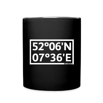 Greven coordinates - Full Colour Mug - black - Front