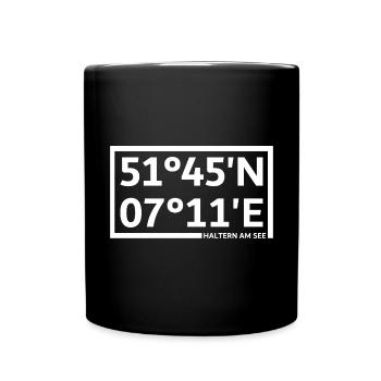 Haltern am See Koordinaten - Tasse einfarbig - Schwarz - Vorne