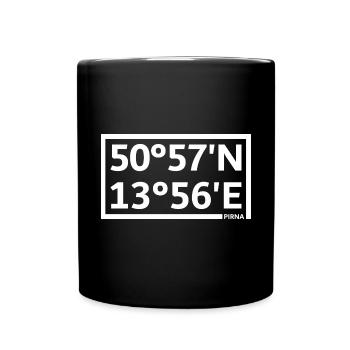 Pirna Koordinaten - Tasse einfarbig - Schwarz - Vorne