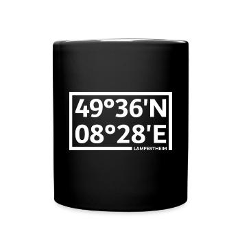 Coordonnées de Lampertheim - Mug uni - noir - Devant