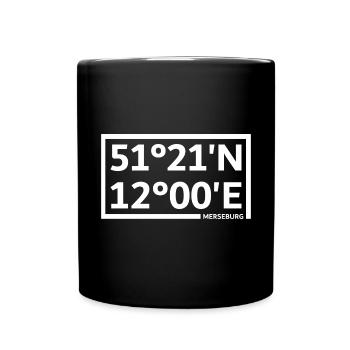 Merseburg Koordinaten - Tasse einfarbig - Schwarz - Vorne