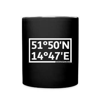 Coordonnées de Wernigerode - Mug uni - noir - Devant