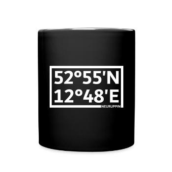Neuruppin Koordinaten - Tasse einfarbig - Schwarz - Vorne