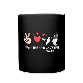 English Springer Spaniel Hund - Tasse einfarbig - Schwarz - Vorne