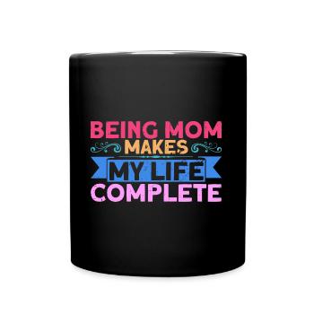 Mutter Mama Großmutter Geschenk - Tasse einfarbig - Schwarz - Vorne