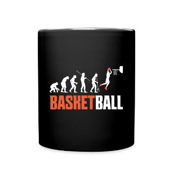 Basketball Evolution From Monkey To Men BBall - Mug uni - noir - Devant