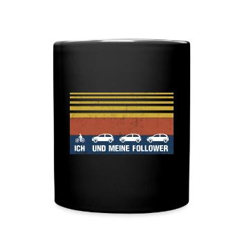 Ich und meine follower bicycle Fahrrad - Tasse einfarbig - Schwarz - Vorne