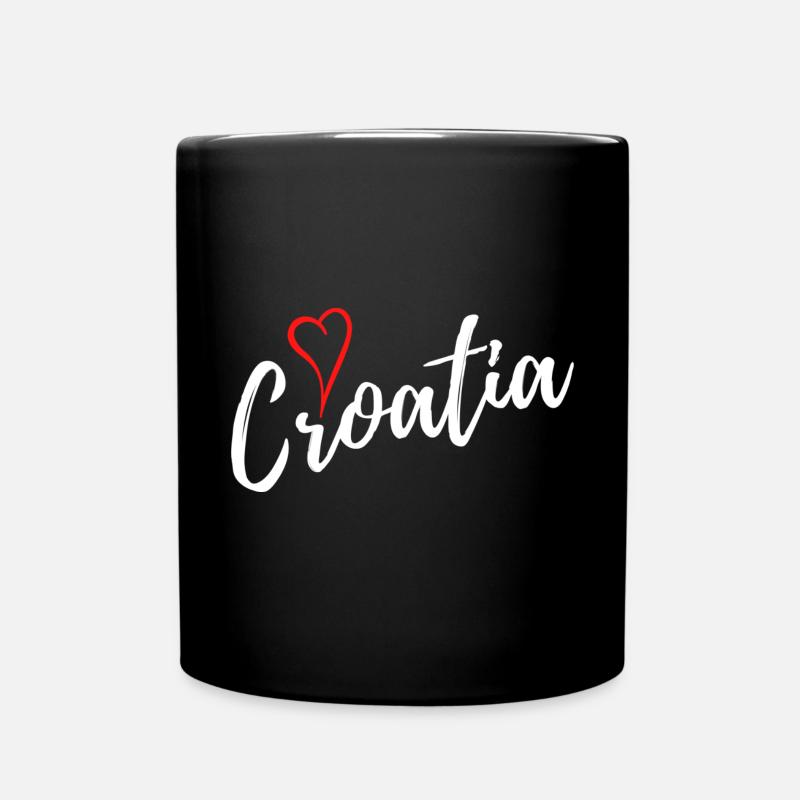 Croatia with Heart - white edition - Tasse einfarbig - Schwarz