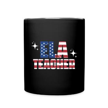 Patriotic ELA Teacher USA Flag Langue anglaise - Mug uni - noir - Devant