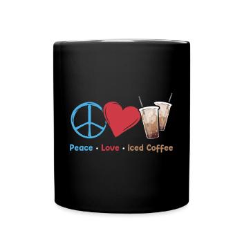 Peace Love Café glacé Super café glacé pour - Mug uni - noir - Devant