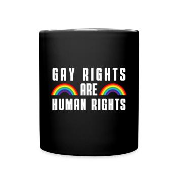 Menschenrechte Regenbogen Geschenk Queer LGBT - Tasse einfarbig - Schwarz - Vorne