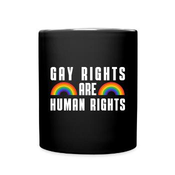 Rainbow Human Rights Gay Pride Gift LGBT - Mug uni - noir - Devant