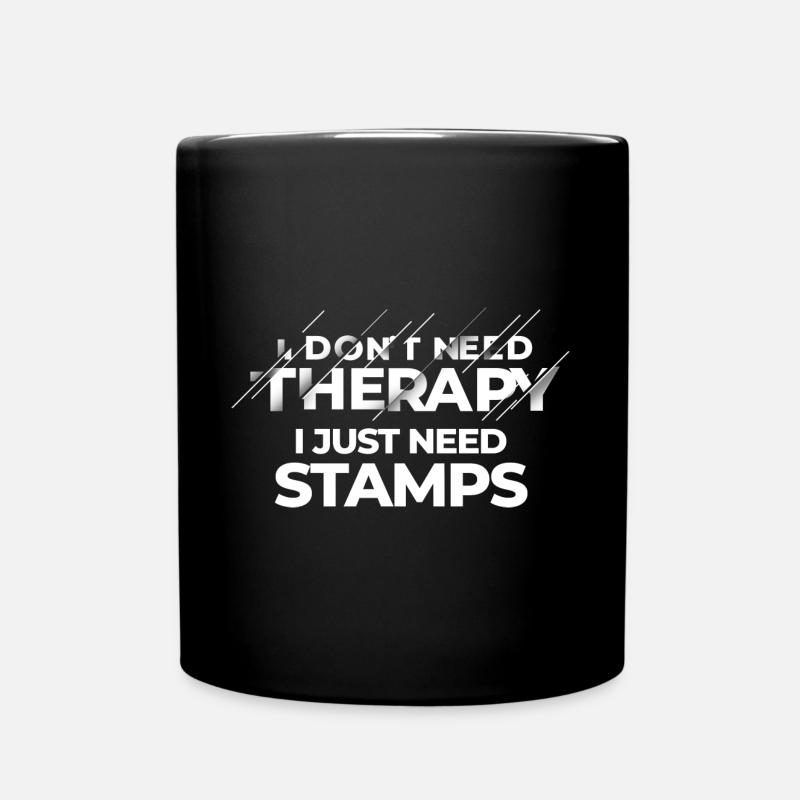 Stamp collecting - Full Colour Mug - black
