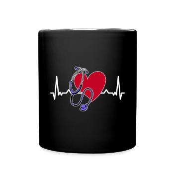 Kardiologie Krankenschwester Kardiologe - Tasse einfarbig - Schwarz - Vorne