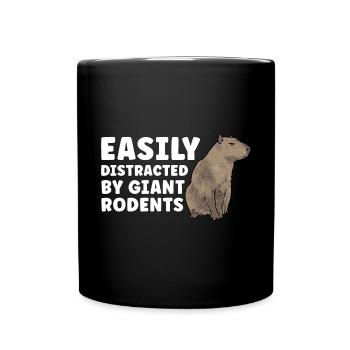 Capybara Nagetier - Tasse einfarbig - Schwarz - Vorne