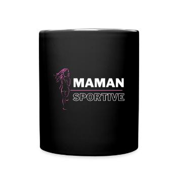 MAMAN SPORTIVE COURSE A PIED - Mug uni - noir - Devant