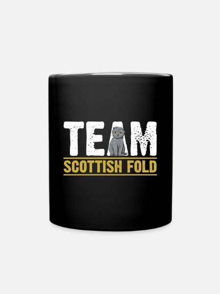 Scottish Fold Cat - Full Colour Mug - black